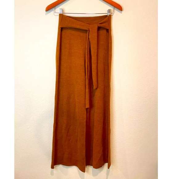 Anthropologie Rust Merino Wool Blend Elastic Waist Pants - Picture 2 of 3